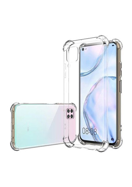 Huawei P40 Lite Kılıf Köşe Korumalı Şeffaf Sert Premium Silikon Kapak Ryc/nitro