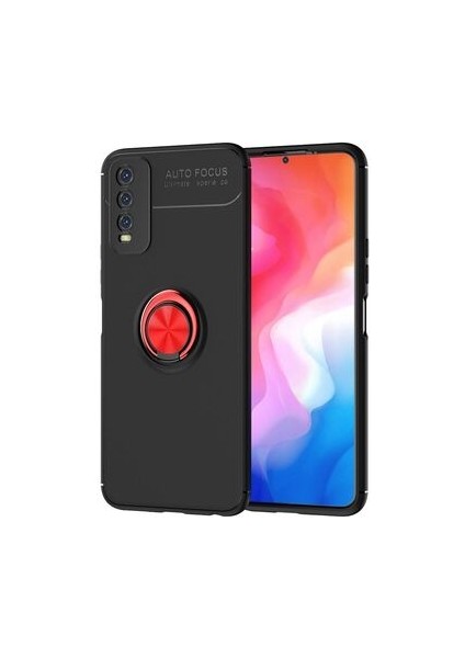 Vivo Y11S Kılıf Yüzüğü Stant ve Araç Tutucu Olabilen Şık Esnek Premium Silikon Kapak Ryc/ravel