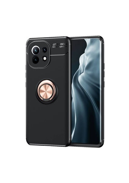 Xiaomi Mi 11 Kılıf Yüzüğü Stant ve Araç Tutucu Olabilen Şık Esnek Premium Silikon Kapak Ryc/ravel
