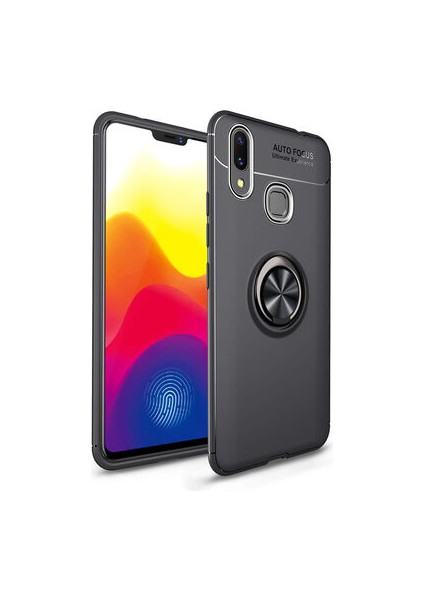 Xiaomi Mi Max 3 Kılıf Yüzüğü Stant ve Araç Tutucu Olabilen Şık Esnek Premium Silikon Kapak Ryc/ravel