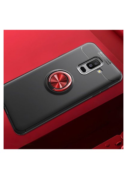 Samsung Galaxy A6 Plus 2018 Kılıf Yüzüğü Stant ve Araç Tutucu Olabilen Şık Esnek Premium Silikon Kapak Ryc/ravel