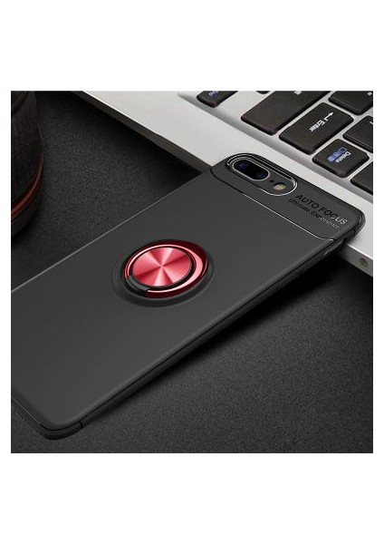 iPhone 7 Plus Kılıf Yüzüğü Stant ve Araç Tutucu Olabilen Şık Esnek Premium Silikon Kapak Ryc/ravel