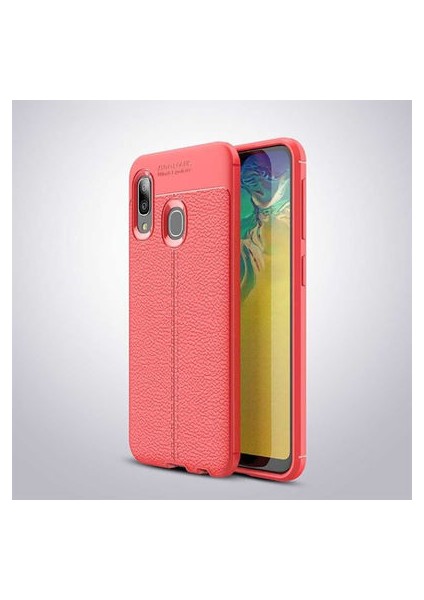 Samsung Galaxy A20 Kılıf Deri Silikon Yüzeyli Yüksek Kaliteli Silikondan Üretilmiş Premium Silikon Kapak Ryc/niss