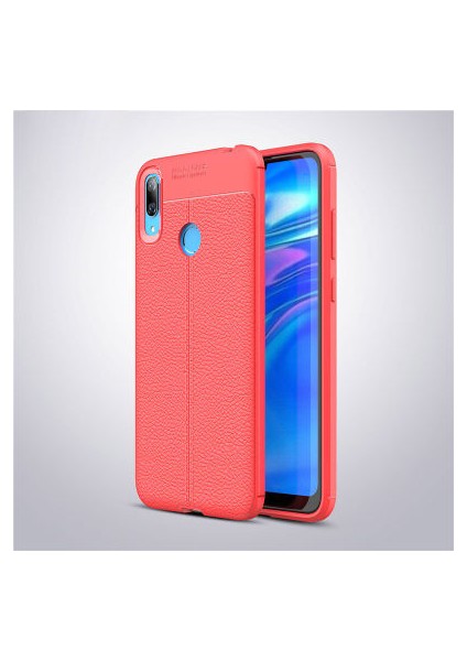 Huawei Y7 Prime 2019 Kılıf Deri Silikon Yüzeyli Yüksek Kaliteli Silikondan Üretilmiş Premium Silikon Kapak Ryc/niss