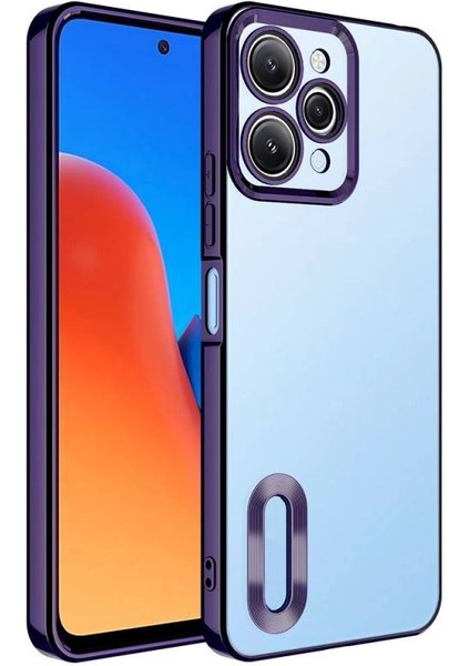 Redmi 12 Kılıf Kenarları Lazer Renkli ve Logo Detaylı Şık Esnek Premium Silikon Kapak Ryc/omega