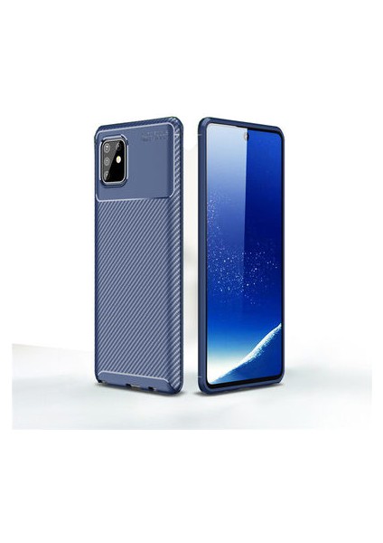 Samsung Galaxy A81 Kılıf Karbon Desenli Esnek Yüksek Kaliteli Meteryalden Üretilmiş Silikon Kapak Ryc/negro