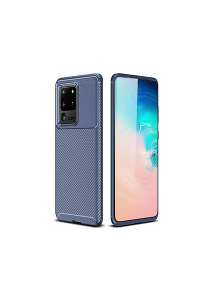 Samsung Galaxy S20 Ultra Kılıf Karbon Desenli Esnek Yüksek Kaliteli Meteryalden Üretilmiş Silikon Kapak Ryc/negro