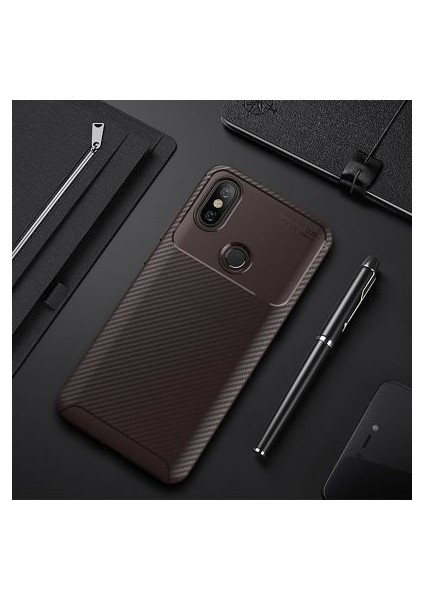 Xiaomi Mi 6x Kılıf Karbon Desenli Esnek Yüksek Kaliteli Meteryalden Üretilmiş Silikon Kapak Ryc/negro