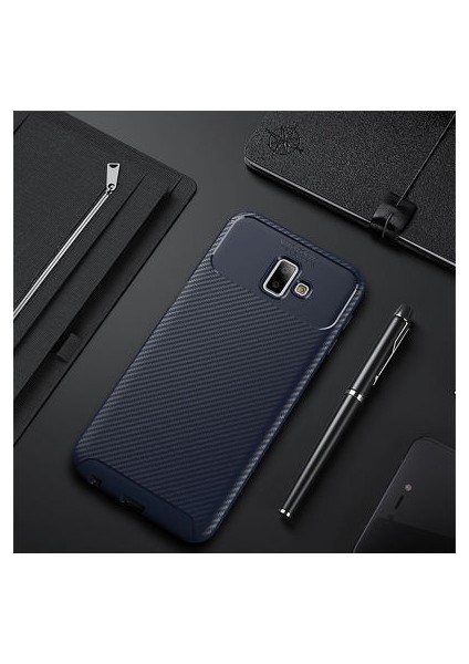 Samsung Galaxy J6 Plus Kılıf Karbon Desenli Esnek Yüksek Kaliteli Meteryalden Üretilmiş Silikon Kapak Ryc/negro