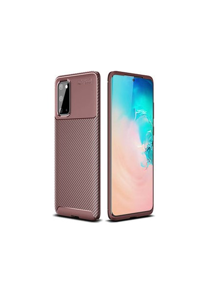Samsung Galaxy S20 Kılıf Karbon Desenli Esnek Yüksek Kaliteli Meteryalden Üretilmiş Silikon Kapak Ryc/negro