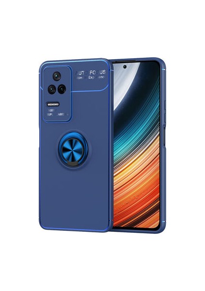 Poco F4 Kılıf Yüzüğü Stant ve Araç Tutucu Olabilen Şık Esnek Premium Silikon Kapak Ryc/ravel