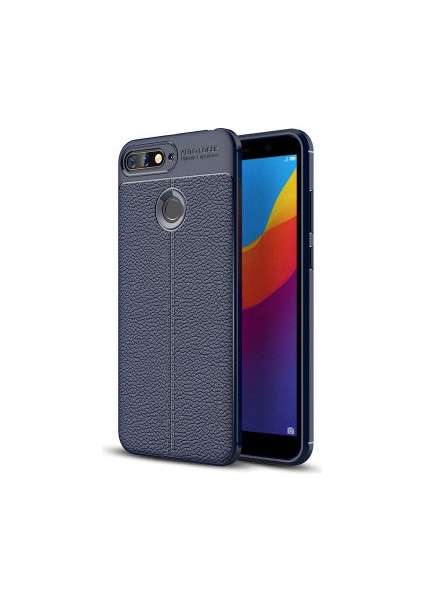 Huawei Y7 2018 Kılıf Deri Silikon Yüzeyli Yüksek Kaliteli Silikondan Üretilmiş Premium Silikon Kapak Ryc/niss