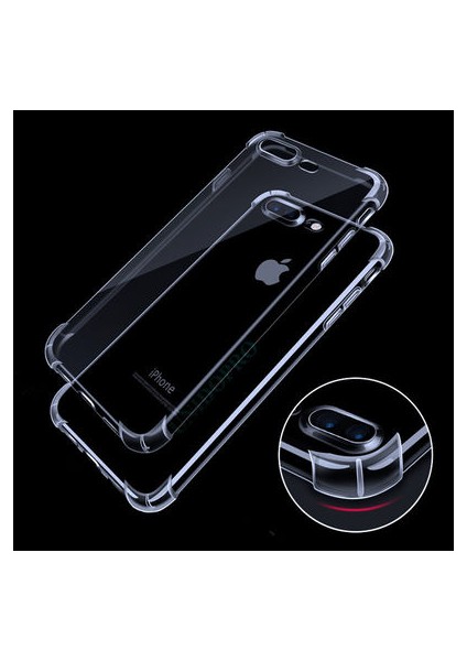 iPhone 8 Plus Kılıf Köşe Korumalı Şeffaf Sert Premium Silikon Kapak Ryc/nitro