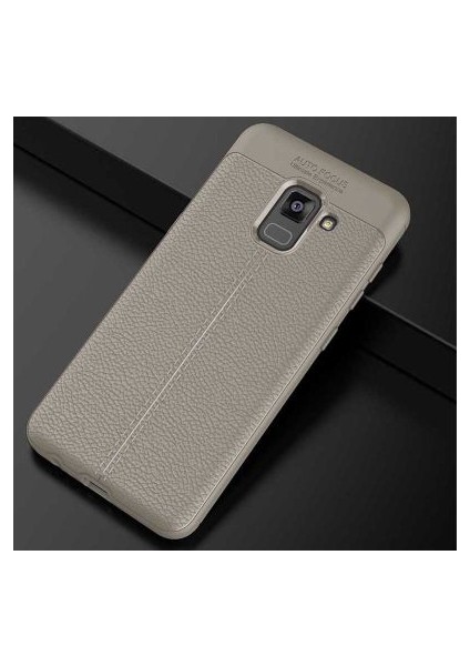 Samsung Galaxy A8 Plus 2018 Kılıf Deri Silikon Yüzeyli Yüksek Kaliteli Silikondan Üretilmiş Premium Silikon Kapak Ryc/niss