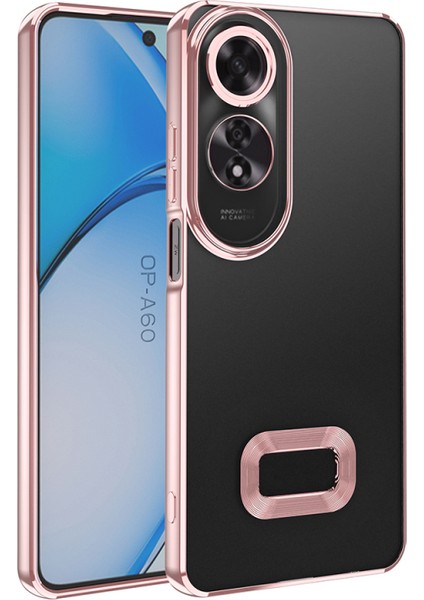 Oppo A60 Kılıf Kenarları Lazer Renkli ve Logo Detaylı Şık Esnek Premium Silikon Kapak Ryc/omega