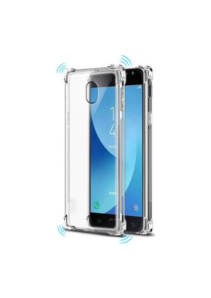 Samsung Galaxy J7 Pro Kılıf Köşe Korumalı Şeffaf Sert Premium Silikon Kapak Ryc/nitro