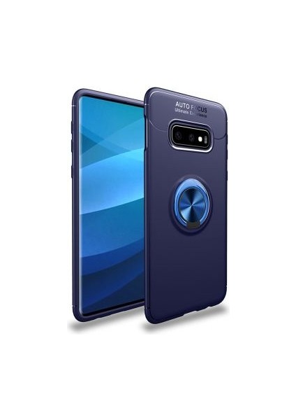 Samsung Galaxy S10E Kılıf Yüzüğü Stant ve Araç Tutucu Olabilen Şık Esnek Premium Silikon Kapak Ryc/ravel