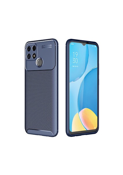 Oppo A15S Kılıf Karbon Desenli Esnek Yüksek Kaliteli Meteryalden Üretilmiş Silikon Kapak Ryc/negro