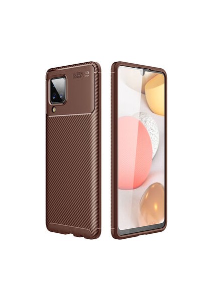 Samsung Galaxy A12 Kılıf Karbon Desenli Esnek Yüksek Kaliteli Meteryalden Üretilmiş Silikon Kapak Ryc/negro
