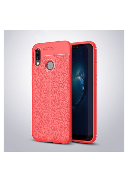 Huawei P20 Lite Kılıf Deri Silikon Yüzeyli Yüksek Kaliteli Silikondan Üretilmiş Premium Silikon Kapak Ryc/niss