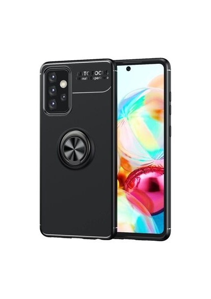 Samsung Galaxy A72 Kılıf Yüzüğü Stant ve Araç Tutucu Olabilen Şık Esnek Premium Silikon Kapak Ryc/ravel
