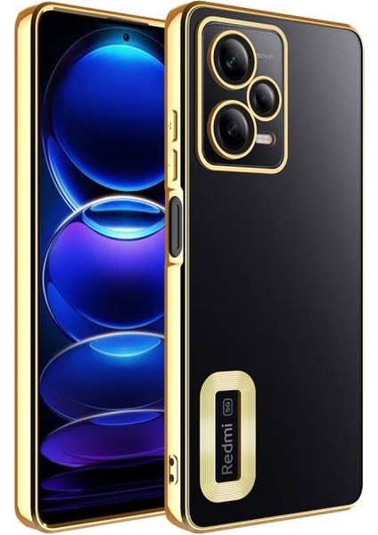 Redmi Note 12 5g Kılıf Kenarları Lazer Renkli ve Logo Detaylı Şık Esnek Premium Silikon Kapak Ryc/omega