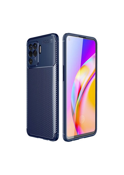 Oppo Reno 5 Lite Kılıf Karbon Desenli Esnek Yüksek Kaliteli Meteryalden Üretilmiş Silikon Kapak Ryc/negro