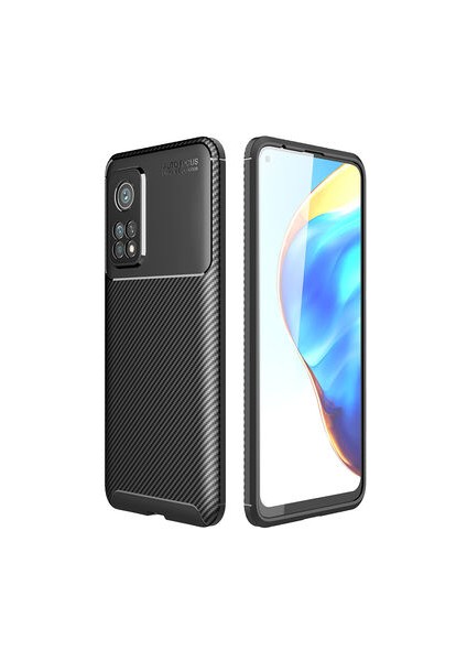 Xiaomi Mi 10T Pro 5g Kılıf Karbon Desenli Esnek Yüksek Kaliteli Meteryalden Üretilmiş Silikon Kapak Ryc/negro