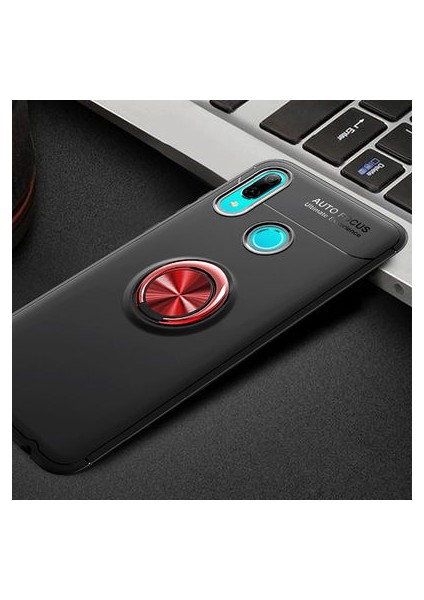 Huawei Y6 2019 Kılıf Yüzüğü Stant ve Araç Tutucu Olabilen Şık Esnek Premium Silikon Kapak Ryc/ravel