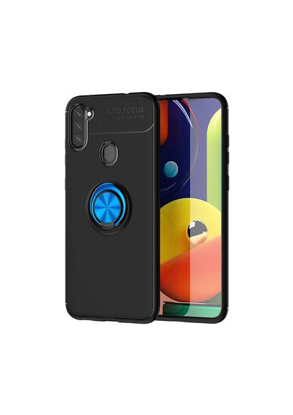 Samsung Galaxy A21 Kılıf Yüzüğü Stant ve Araç Tutucu Olabilen Şık Esnek Premium Silikon Kapak Ryc/ravel