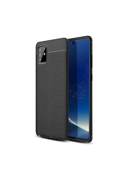 Samsung Galaxy A81 Kılıf Deri Silikon Yüzeyli Yüksek Kaliteli Silikondan Üretilmiş Premium Silikon Kapak Ryc/niss