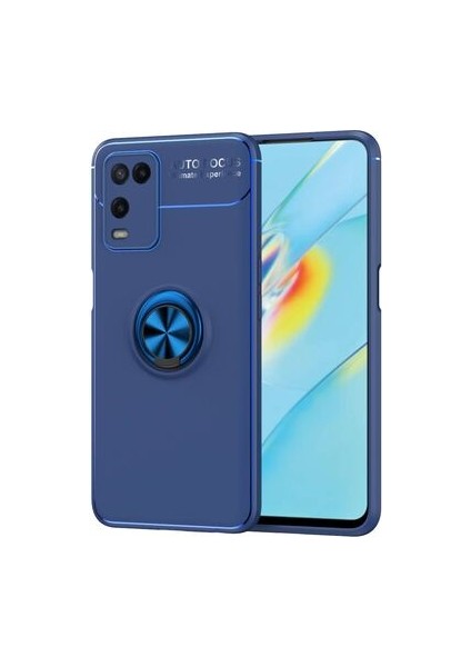 Oppo A54 4g Kılıf Yüzüğü Stant ve Araç Tutucu Olabilen Şık Esnek Premium Silikon Kapak Ryc/ravel