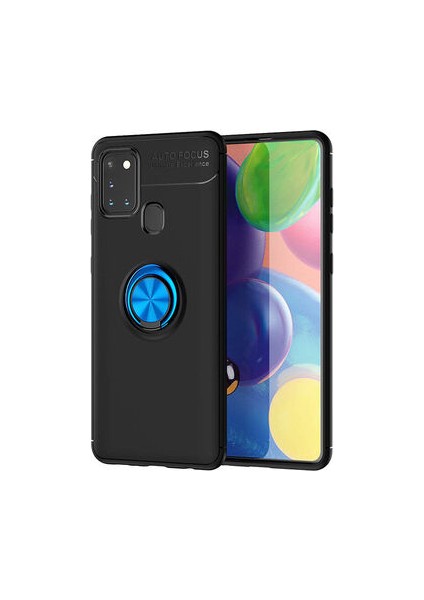 Samsung Galaxy A21S Kılıf Yüzüğü Stant ve Araç Tutucu Olabilen Şık Esnek Premium Silikon Kapak Ryc/ravel