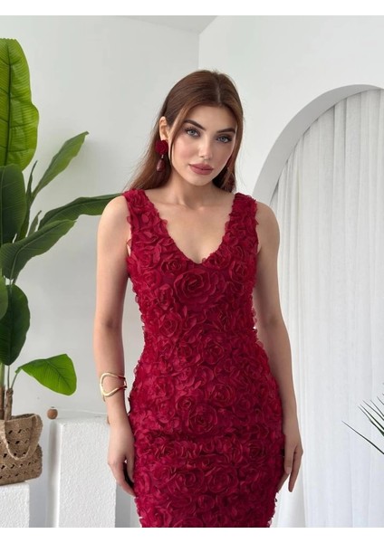Kren Gül Detaylı Elbise