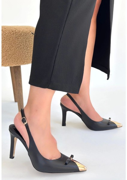 Joye Siyah Cilt Topuklu Ayakkabı modelleri