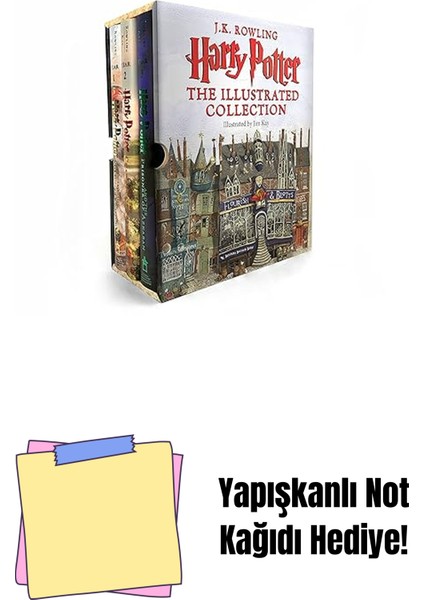 Harry Potter: The Illustrated Collection (Books 1-3 Boxed Set) + Yapışkanlı Not Kağıdı