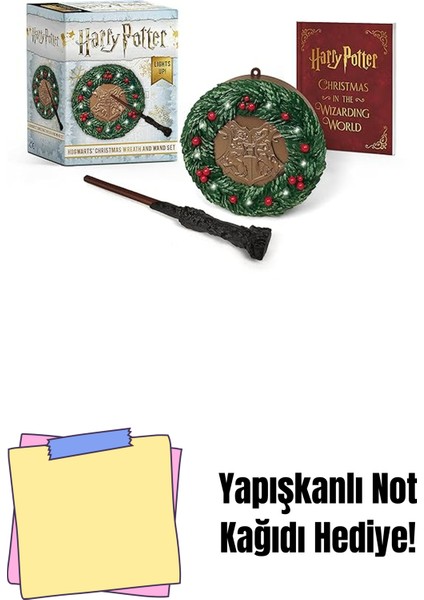 Harry Potter: Hogwarts Christmas Wreath And Wand Set: Lights Up! + Yapışkanlı Not Kağıdı