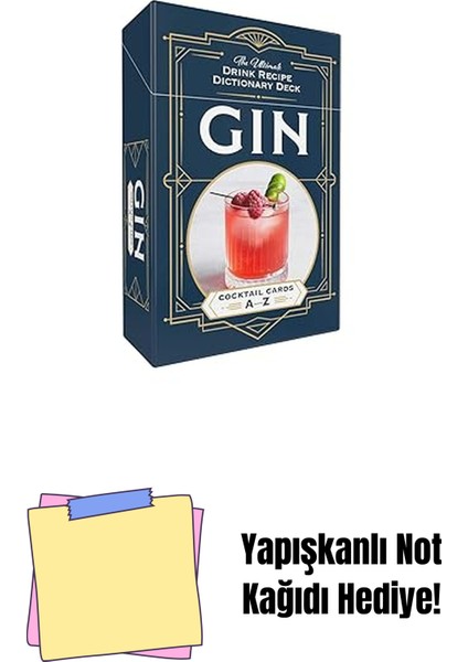 Gin Cocktail Cards A–z: The Ultimate Drink Recipe Dictionary Deck + Yapışkanlı Not Kağıdı