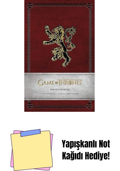 Game Of Thrones: House Lannister Ruled Notebook + Yapışkanlı Not Kağıdı