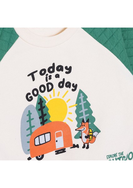 Erkek Bebek Camp Life Eşofman Takımı Bisiklet Yaka Uzun Kol Ribana Paça modelleri