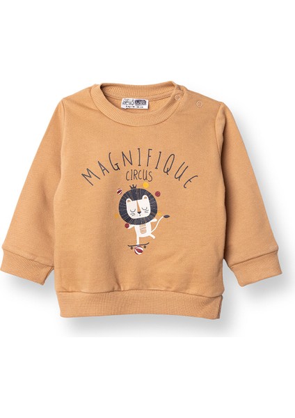 Erkek Bebek Sweatshirt Bisiklet Yaka Uzun Kol