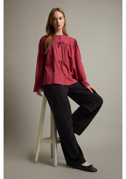 Regular Fit Krinkıl Kumaş Pantolon F9921AX25AU