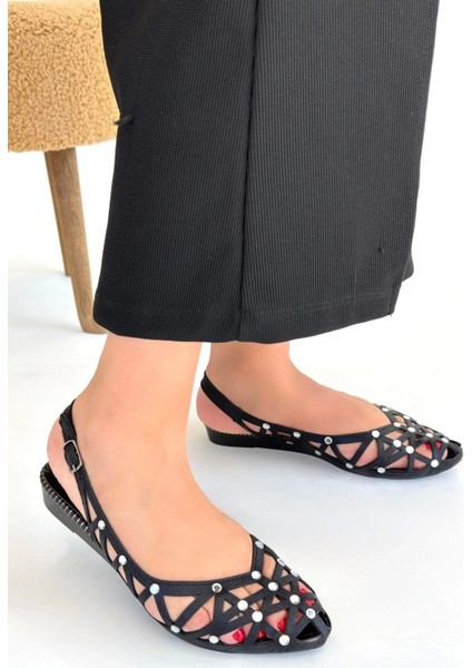 Faty Siyah Cilt Babet Ayakkabı modelleri