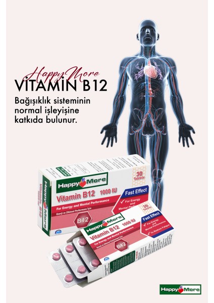 Happymore 1000 Mcg Vitamin B12 Içeren 30 Tablet fırsatları