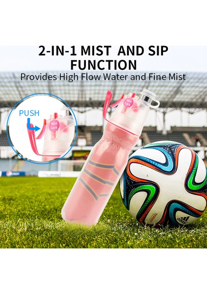 Ahastyle 590ML 2'si 1 Arada Sis/sprey Su Bardağı Kamp Şişesi Pe+Pc Askılı Açık Hava Spor Su Şişesi (Bpa Içermez, Fda Sertifikalı)-Basketbol (Yurt Dışından) modelleri