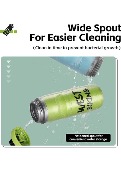 West Bıkıng YP0721047 Yalıtımlı Pp+Silikon Sıkmalı Su Şişesi Bisiklet Içme Bardağı (Bpa Içermez, Fda Sertifikalı Değildir)-Yeşil (Yurt Dışından) fırsatları