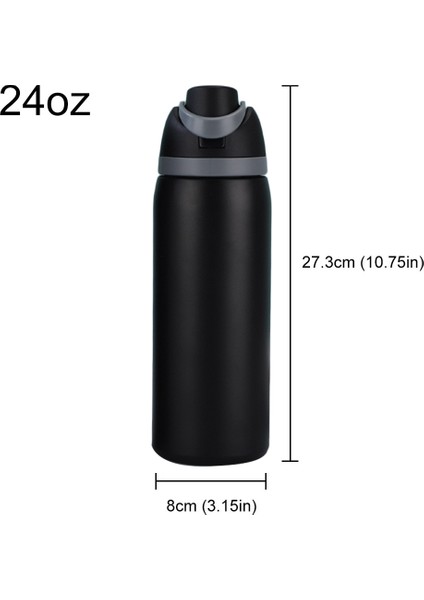 24OZ 304 Paslanmaz Çelik Su Şişesi Taşınabilir Isı Yalıtımlı Içme Bardağı (Bpa Içermez, Fda Sertifikalı Değildir)-Siyah (Yurt Dışından) modelleri