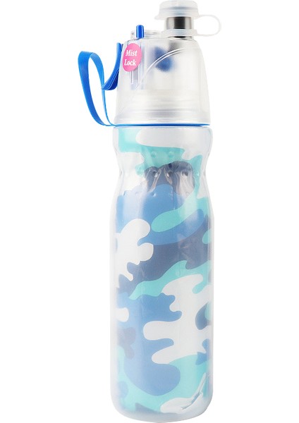 Ahastyle 590ML 2'si 1 Arada Sis/sprey Su Bardağı Kamp Şişesi Pe+Pc Askılı Açık Hava Spor Su Şişesi (Bpa Içermez, Fda Sertifikalı)-Kamuflaj (Yurt Dışından)