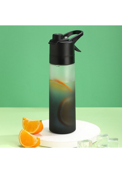 Taşınabilir Sis Sprey Su Şişesi 650 ml Pc+Pp Spor Su Bardağı (Bpa Içermez, Fda Yok)-Siyah (Yurt Dışından)
