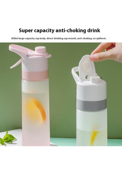 Taşınabilir Sis Sprey Su Şişesi 650 ml Pc+Pp Spor Su Bardağı (Bpa Içermez, Fda Yok)-Siyah (Yurt Dışından) fırsatları
